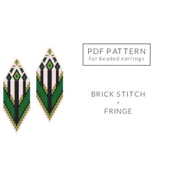 brick stitch pattern, seed bead pattern, pattern of beaded earrings, 42