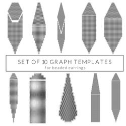 bead template, beading graph, blank template, paper graph pattern, instant download, brick stitch, teardrop