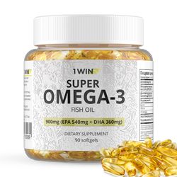 Super OMEGA-3 fish oil, complex dietary supplement, 90 caps.