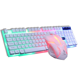 GTX300 Gaming CF LOL White Keyboard and Mouse Glowing Set