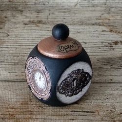 Engagement Gift Box Alice in Wonderland. Valentine's gift. Unique Wedding Proposal Wooden Ring box. Jewelry keepsake box