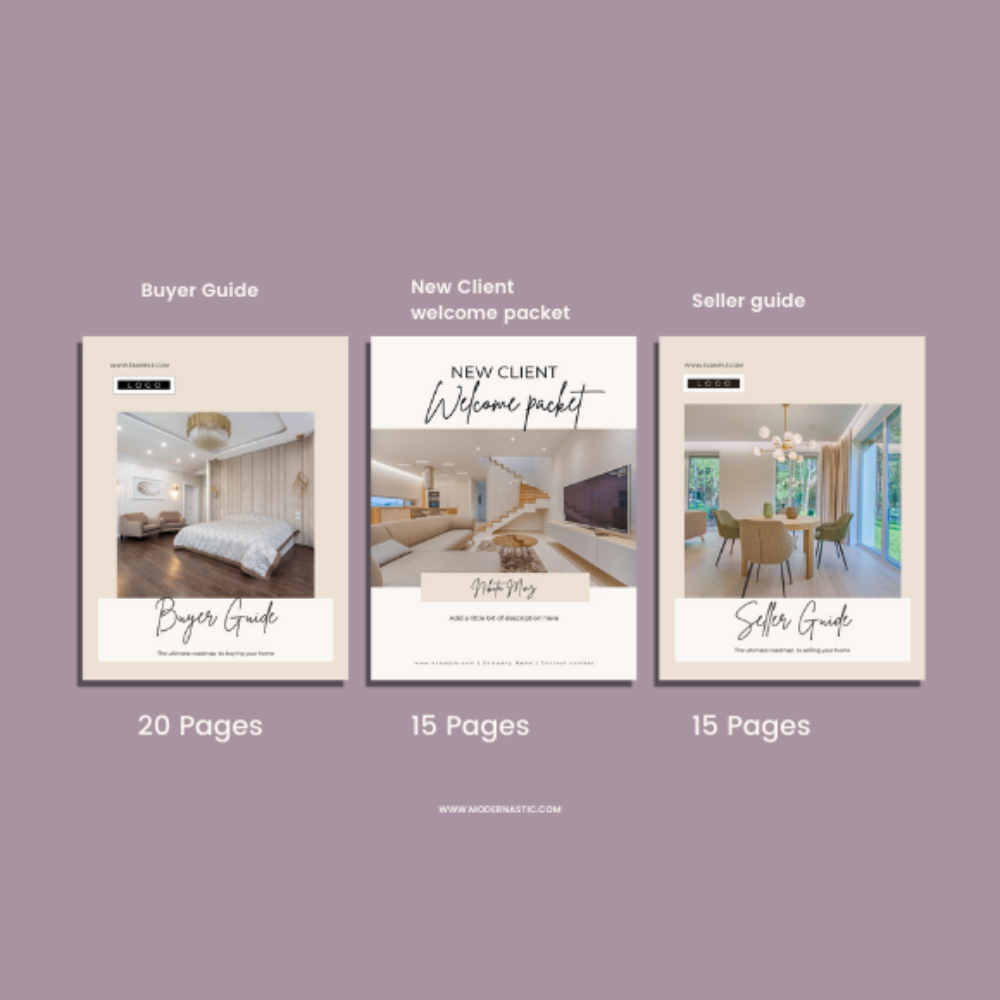Real Estate Marketing Bundle Buyer Seller Guide Open House Welcome Packet Newsletter Checklist 1
