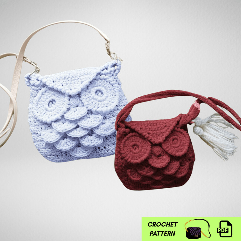 Athena Owl Bag Crochet Pattern  PDF EBook By Irene Strange  VintageInspired Shell Stitch Bag  DIY C 2