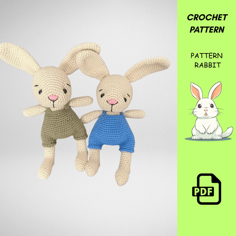 Coton My Little Rabbit Amigurumi Crochet Pattern PDF Cute Bunny Toy DIY Tutorial Digital Downloa 1
