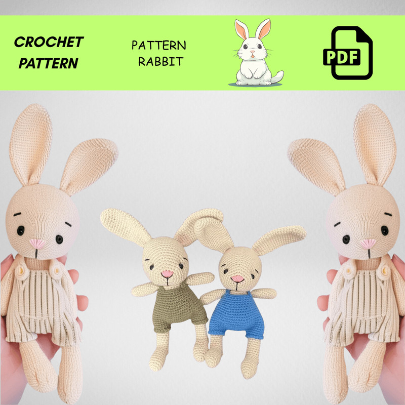 Coton My Little Rabbit Amigurumi Crochet Pattern PDF Cute Bunny Toy DIY Tutorial Digital Downloa 2
