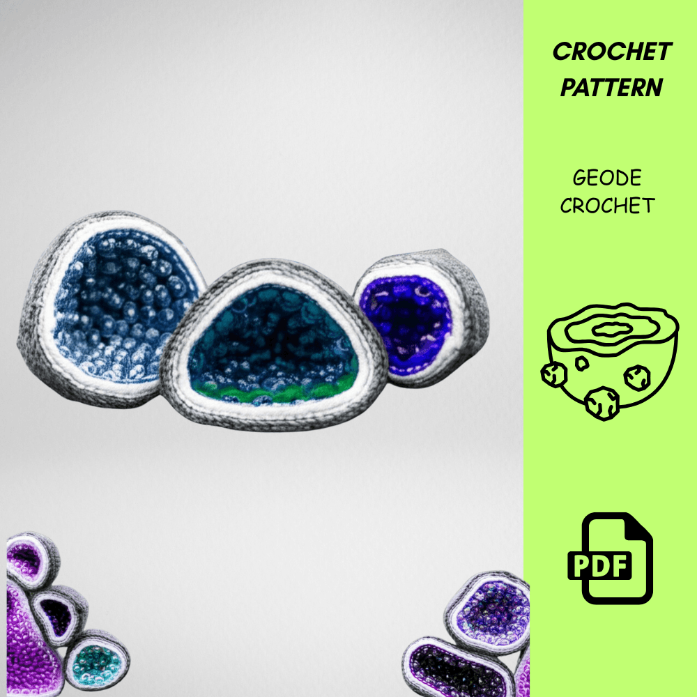 Geode Crochet Pattern  Digital PDF  Crystal Rock Amigurumi In 3 Sizes  LowNo Sew Pattern With Stepb 1
