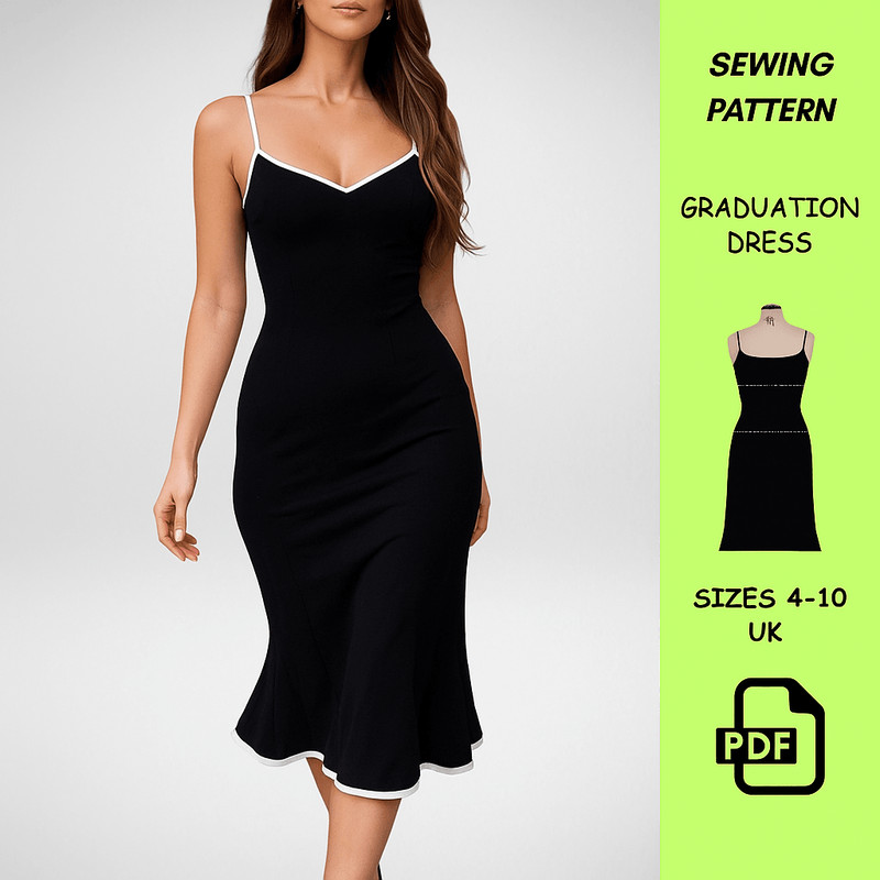 Graduation Dress Sewing Pattern  Video Tutorial PDF  UK Sizes 410  Digital Download PLEASE NOTE Thi