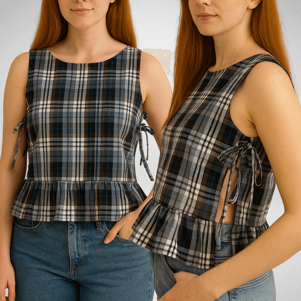 Lila Ruffle Tie Top Sewing Pattern  PDF Digital Download  Bow Tank Sewing Pattern  Sizes XXSXXXL  D 3