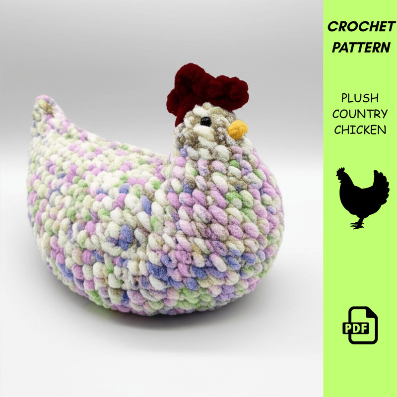 Original Plush Country Chicken Crochet Pattern  BeginnerFriendly Amigurumi Hen  Soft Farmhouse Deco 1