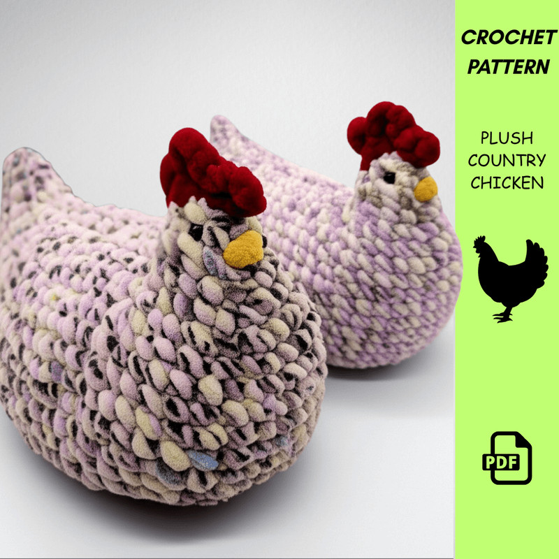 Original Plush Country Chicken Crochet Pattern  BeginnerFriendly Amigurumi Hen  Soft Farmhouse Deco 2