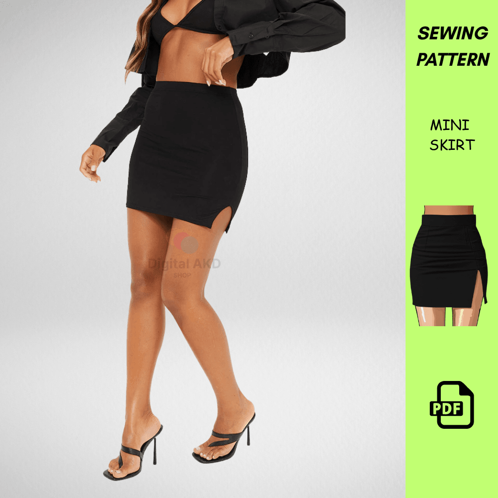 Crochet Pattern Mini Skirt Sewing Pattern PDF Basic Womens Skirt Pattern DIY Elastic Suit Fabric Sk 0