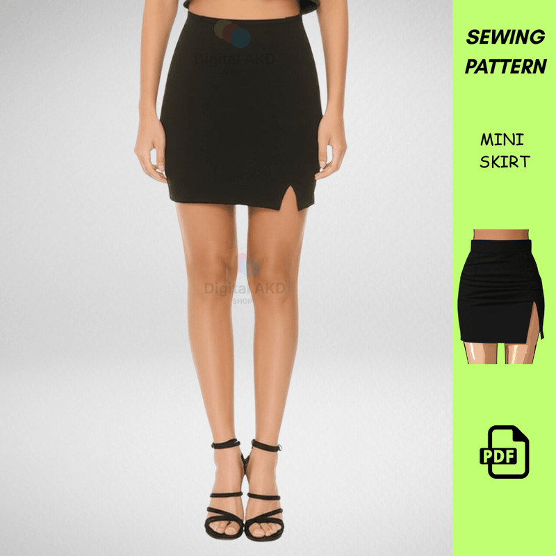 Crochet Pattern Mini Skirt Sewing Pattern PDF Basic Womens Skirt Pattern DIY Elastic Suit Fabric Sk 2
