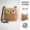 Athena Owl Bag Crochet Pattern PDF  VintageInspired Crossbody Purse  DIY Crochet Handbag Tutorial   1