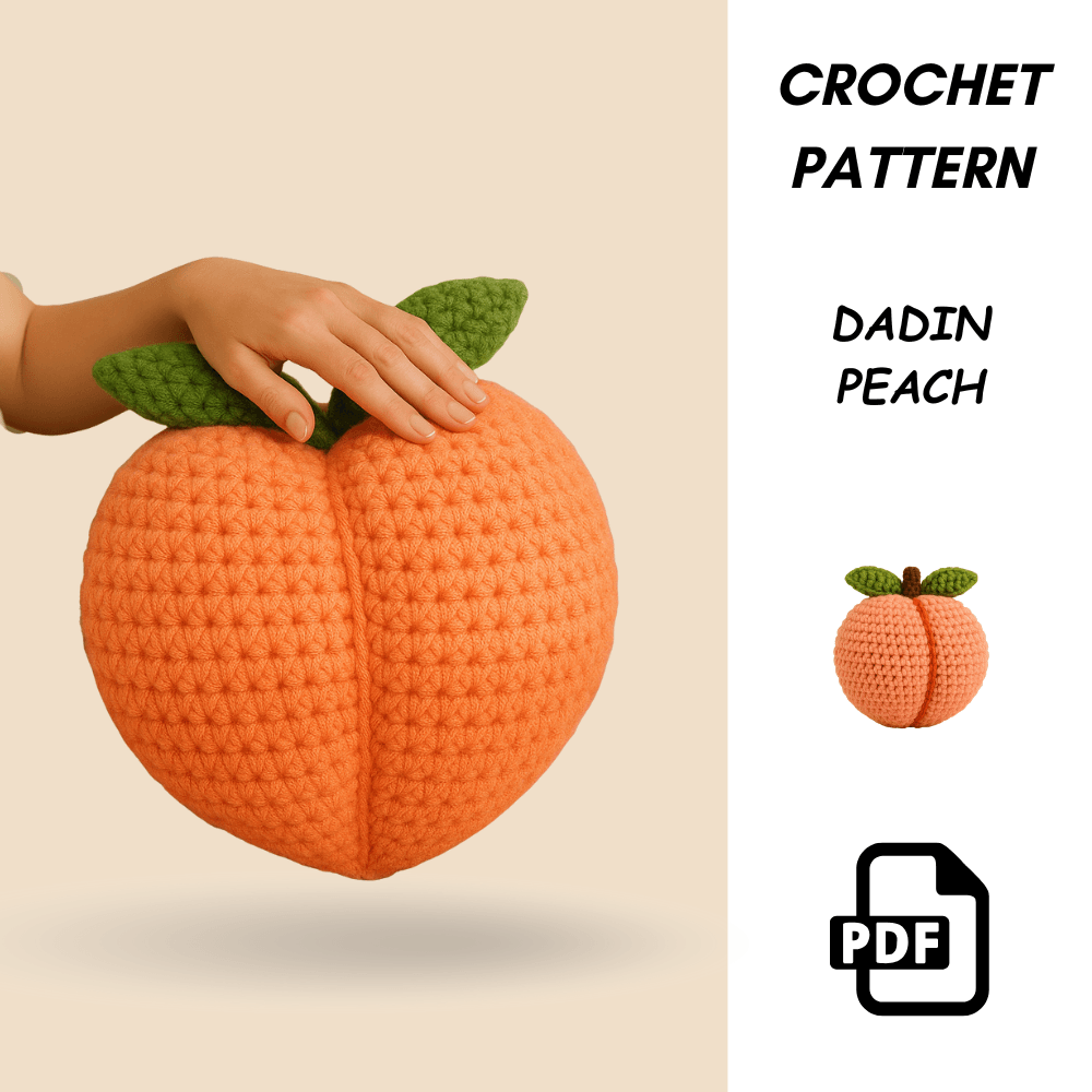 Peach Crochet Pattern PDF  Amigurumi Fruit Plush  Summer Home Decor Pillow  Digital Download 2