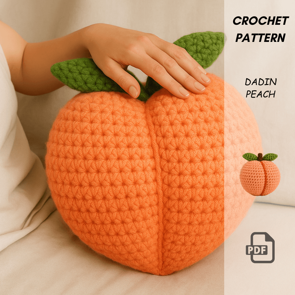 Peach Crochet Pattern PDF  Amigurumi Fruit Plush  Summer Home Decor Pillow  Digital Download 5