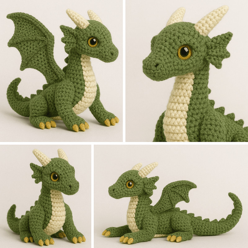 Fantasy Dragon Crochet Pattern PDF  Amigurumi Dragon Plush  DIY Crochet Toy Tutorial  Crochet Patte 2