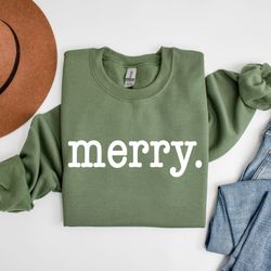 merry sweatshirt, merry christmas sweatshirt, christmas crewneck sweater, holiday sweater, merry sweatshirt for women