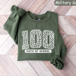 100 days of school sweatshirt, happy 100 days of school, 100 days celebration shirt, teacher gift, back to school shirt,