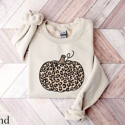 leopard pumpkin sweatshirt, cheetah pumpkin shirt, thanksgiving sweater, thankful shirt, fall shirt, hello pumpkin, fami