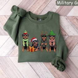 rottweiler christmas sweatshirt, dog lover gift, holiday sweaters, rottweiler christmas shirt, christmas crewneck, dog m