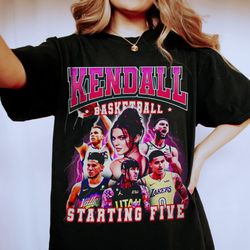 90s vintage kendall starting five shirt, loahaddian kendall jenner team shirt, kendall starting five tee long sleeve, gi