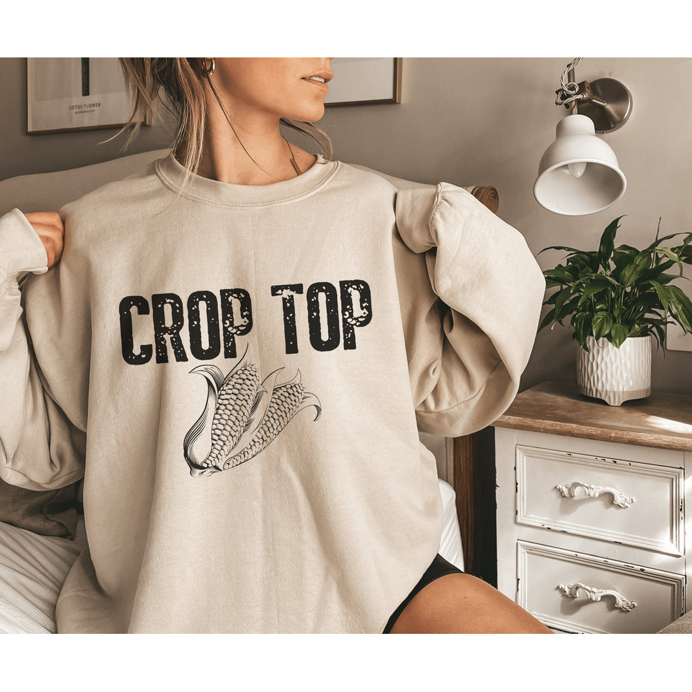 Crop Top Corn Sweat, Farmer Sweatshirt, Funny Hoodie, Woman Clothing, Woman Sweatshirt, Crop Top Sweatshirt.jpg