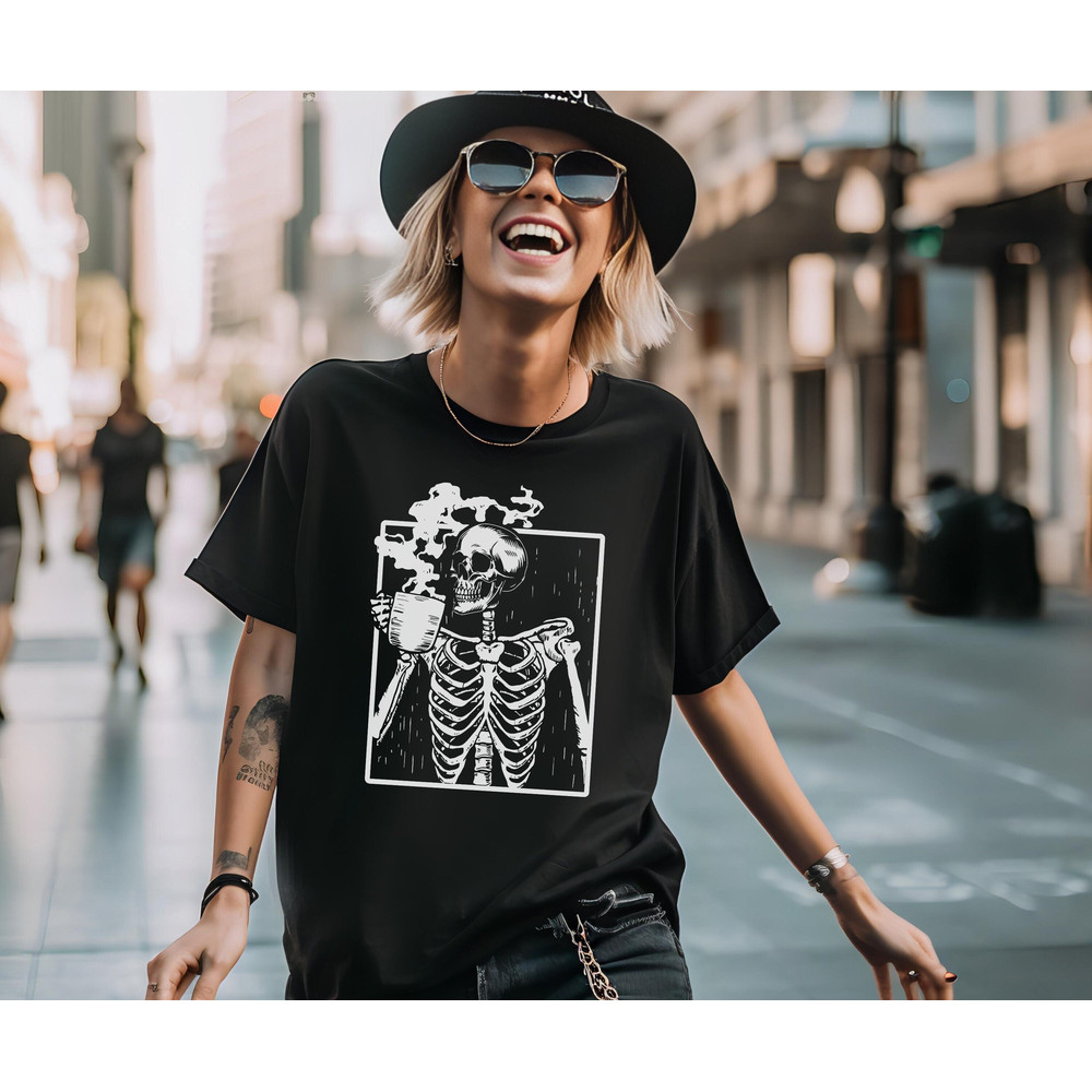 Coffee Skeleton Shirt, Skeleton shirt, Halloween Skeleton shirt, Skeleton Halloween, iprintasty halloween, Skeleton tee.jpg