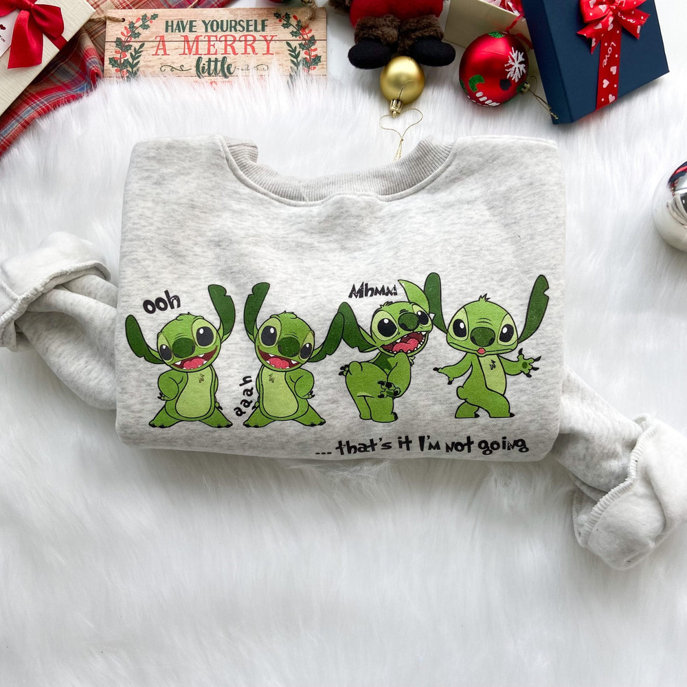 Stitch Grinch Not Going Christmas Sweatshirt, Cute Christmas, Grin Sweatshirt, Christmas Gifts, Grinch Sweatshirt.jpg