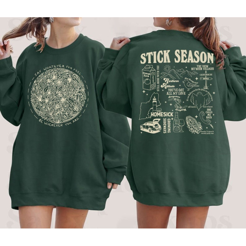 Vintage Stick Season 2023 Sweatshirt, 2 SIDES Noah Kahan Shirt, Country Music Shirt, Noah Kahan Tour, Noah Kahan Stick Season Sweatshirt.jpg