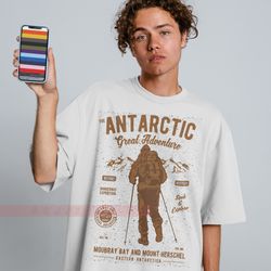 antartic adventure unisex tees, antarctica adventure - unisex heavy cotton tee with vintage inspired
