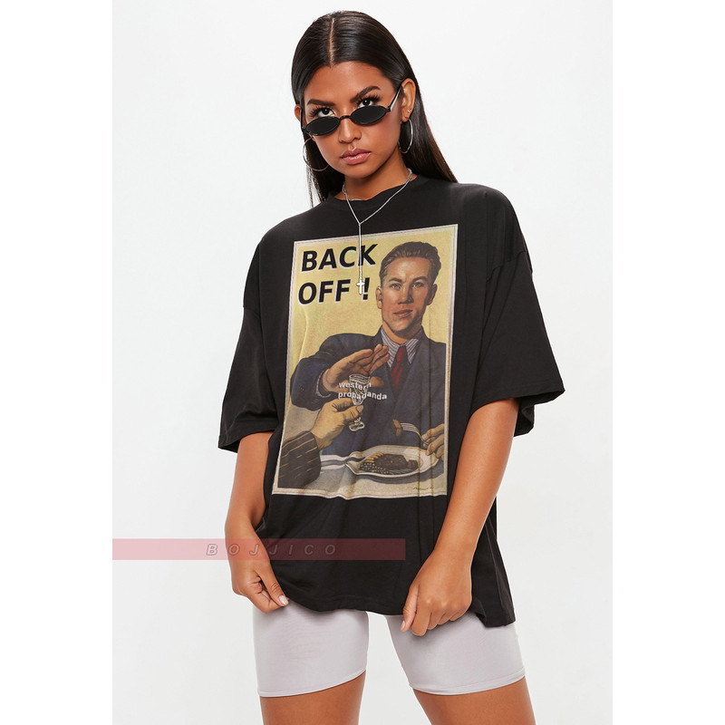Back Off Western Propaganda Unisex Tees, Anti Propaganda Shirt, Defund the Mainstream Media Shirt, Smiley Shirt, Awake Not Woke Shirt.jpg
