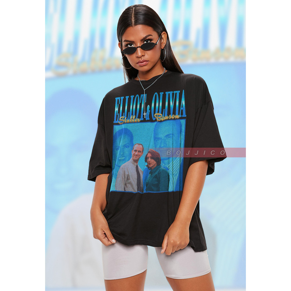 ELLIOT Stabler OLIVIA Benson Tshirt, Law And Order SVU Homage Retro 90's Vintage Tshirt, Elliot and Olivia, Law And Order Series Fans Gift-1.jpg