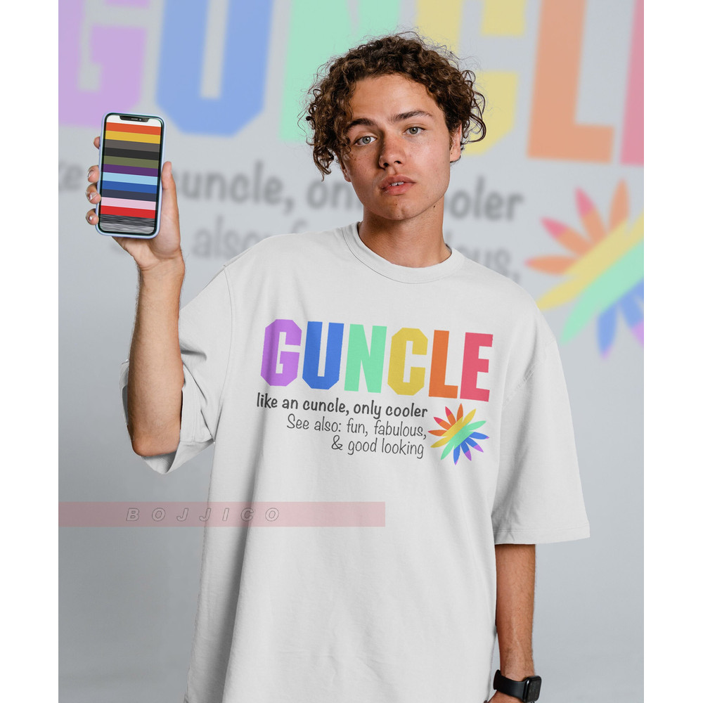 Guncle UNisex Shirts, PRIDE Months Shirts Human's Right, Funny LGBT T-Shirt, LGBT Gay Pride, Pride Rainbow Love Symbol Shirt.jpg