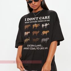 i don't care except cows unisex tees,funny shirt, sarcastic shirt, cow shirt, moo cow shirt, animal