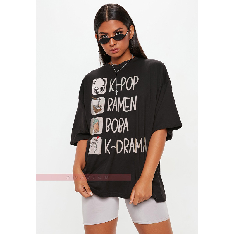 K-Pop Unisex Tees Kpop Ramen Bubble Tea Boba South Korea Music T-Shirt, Kpop Lover Gifts, Kdrama K-drama, Girls Boys Daughter Granddaughter,.jpg