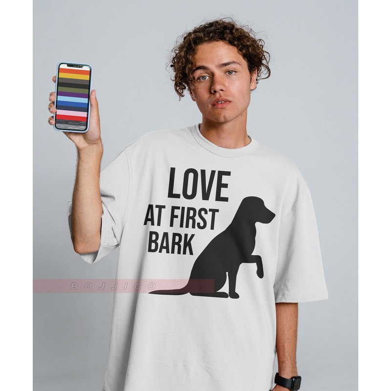Love At First Bark UNISEX Tee, Dog Mom Sweatshirt, Dog Mom Gift, Dog Mom Sweatshirt, Dog Mom shirt, Dog Mom Tee, Dog Mom Shirt for Women,.jpg