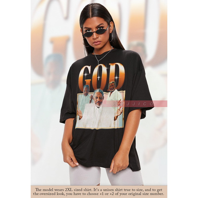 MORGAN FREEMAN GOD Shirt, Bruce Almightty Tees, Director, Morgan Freeman Bruce God, the Shawshank Redemption, Lucius Fox, Seven Somerset Tee.jpg