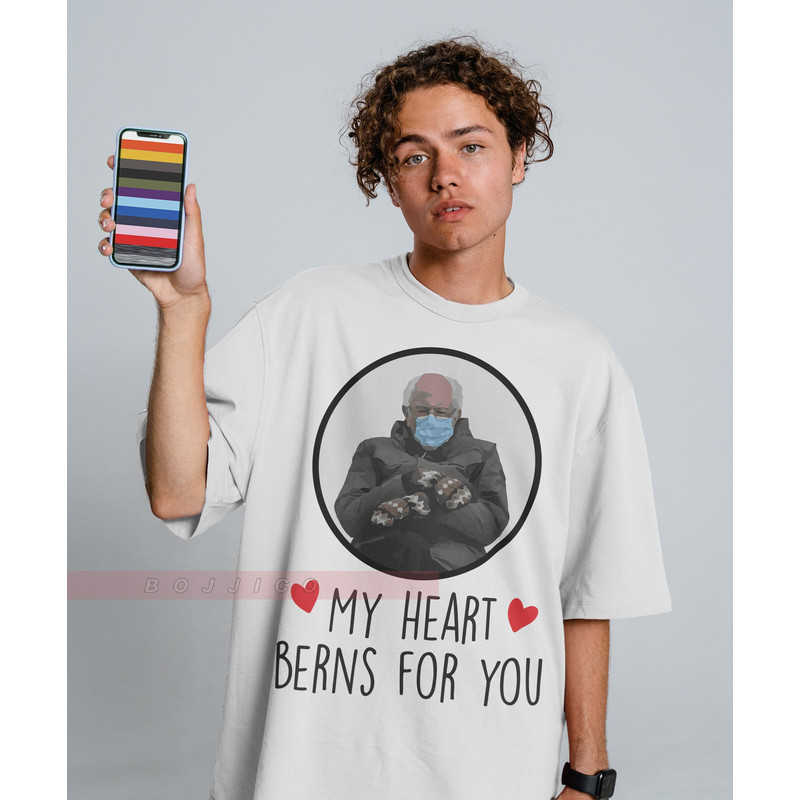 My Heart Berns For You Shirt, Bernie Sanders Shirt, Valentine Shirt, Valentine's Day, Funny Meme, Bernie Shirt, Gift For Her, Funny Couple.jpg