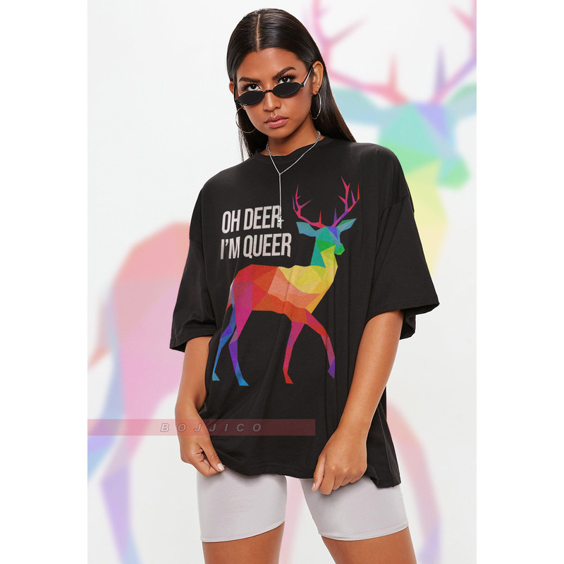 Oh Deer I'm Queer Unisex Shirts LGBTQ+ QueerUnisex T-Shirt Human Right,Funny LGBT T-Shirt, Gay Pride Gift, Pride Rainbow Love Symbol Shirt.jpg