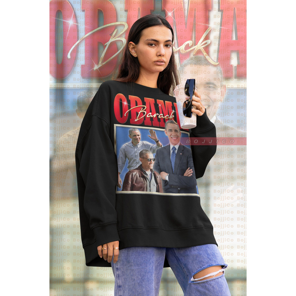 BARACK OBAMA SweatShirt Vintage Obama Shirt Retro 90s Barack Homage Sweater American President Politician Barack Obama Supporter-1.jpg