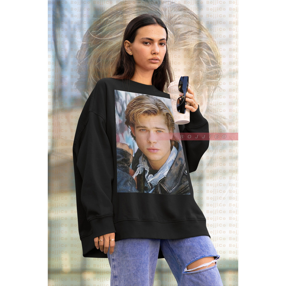 BRAD PITT 90s Vintage Homage Unisex sweatshirt, Retro 90s Aesthetic Tees Sweater, Once Upon A Time Unisex T-Shirt, Brad Pitt Sweater.jpg