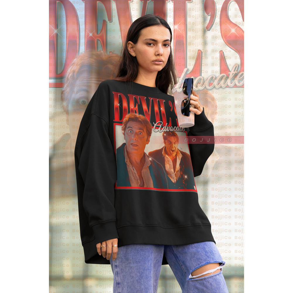 DEVIL'S ADVOCATE Sweater, Kevin Lomax, Lawyer Film Sweatshirt, Al Pacino Vintage Shirt, Keanu Reeves T-Shirt, John Milton Tees, Best Villain.jpg