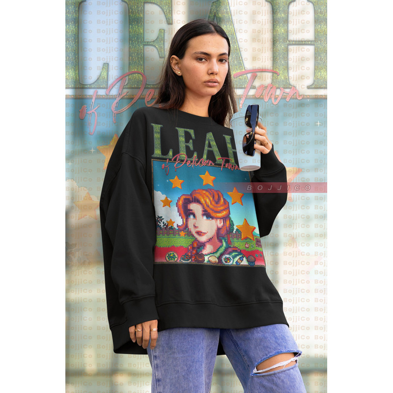 LEAH STARDW VALLEY Sweatshirt,Food Spirit Stardw Vally Sweater Stardw Vally Character Leah Gift,, Farming Harvst Moon Rpg Video Game Tee.jpg