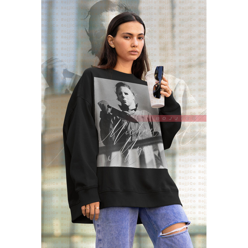 MICHAEL MYERS Sweatshirt, Friday the 13th Horror Shirt, Scary Michael Myers Sweater, Movie Michael Myers Retro, Horror Halloween, Scream!-5.jpg