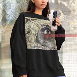 retro eat trash get cash raccoon sweatshirt, opossums lover sewater, ad opossums meme, eat