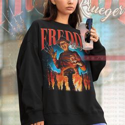 retro freddy krueger vintage sweatshirt, nightmare halloween sweater, jason voorhees frida
