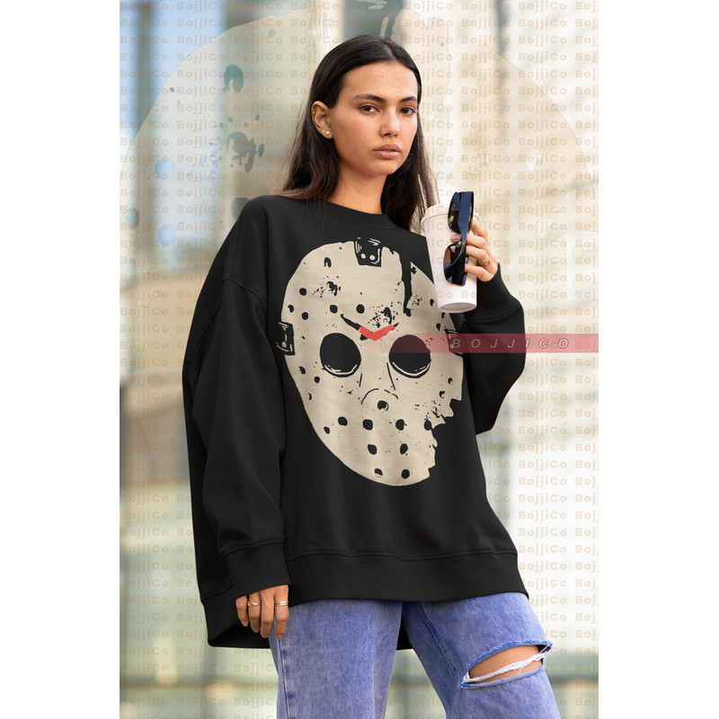 RETRO JASON VOORHEESE Sweatshirt, Friday the 13th Horror Shirt, Scary Jason Voorhees Sweater, Movie Michael Myers Retro, Horror Halloween-1.jpg