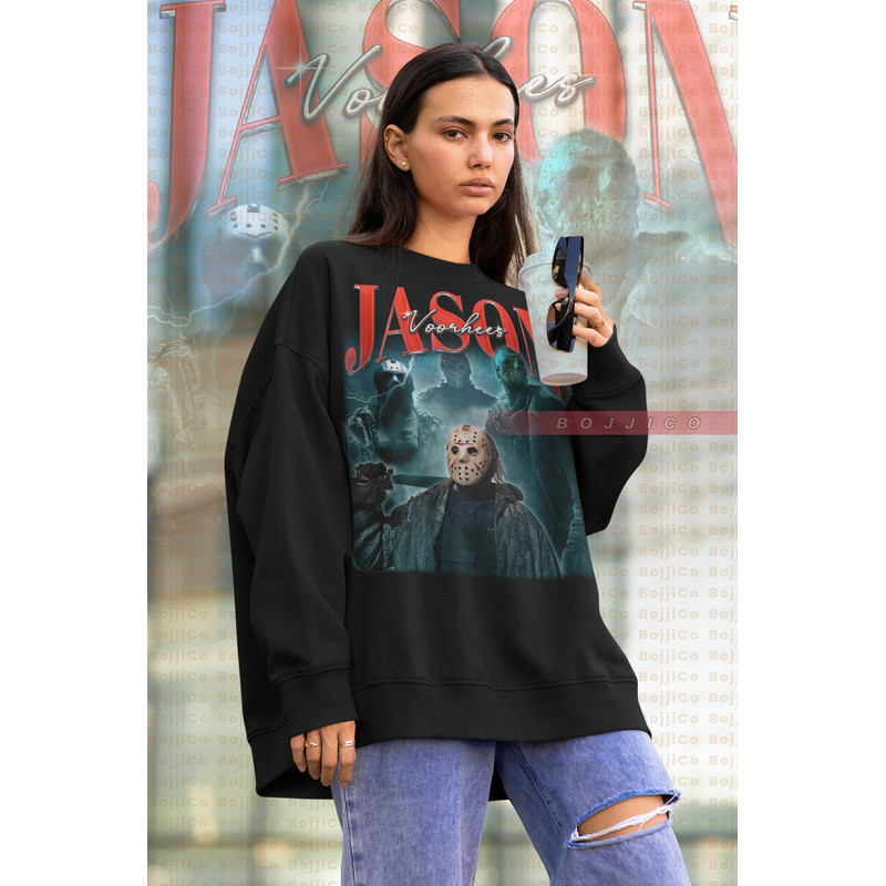 RETRO JASON VOORHEESE Sweatshirt, Friday the 13th Horror Shirt, Scary Jason Voorhees Sweater, Movie Michael Myers Retro, Horror Halloween.jpg