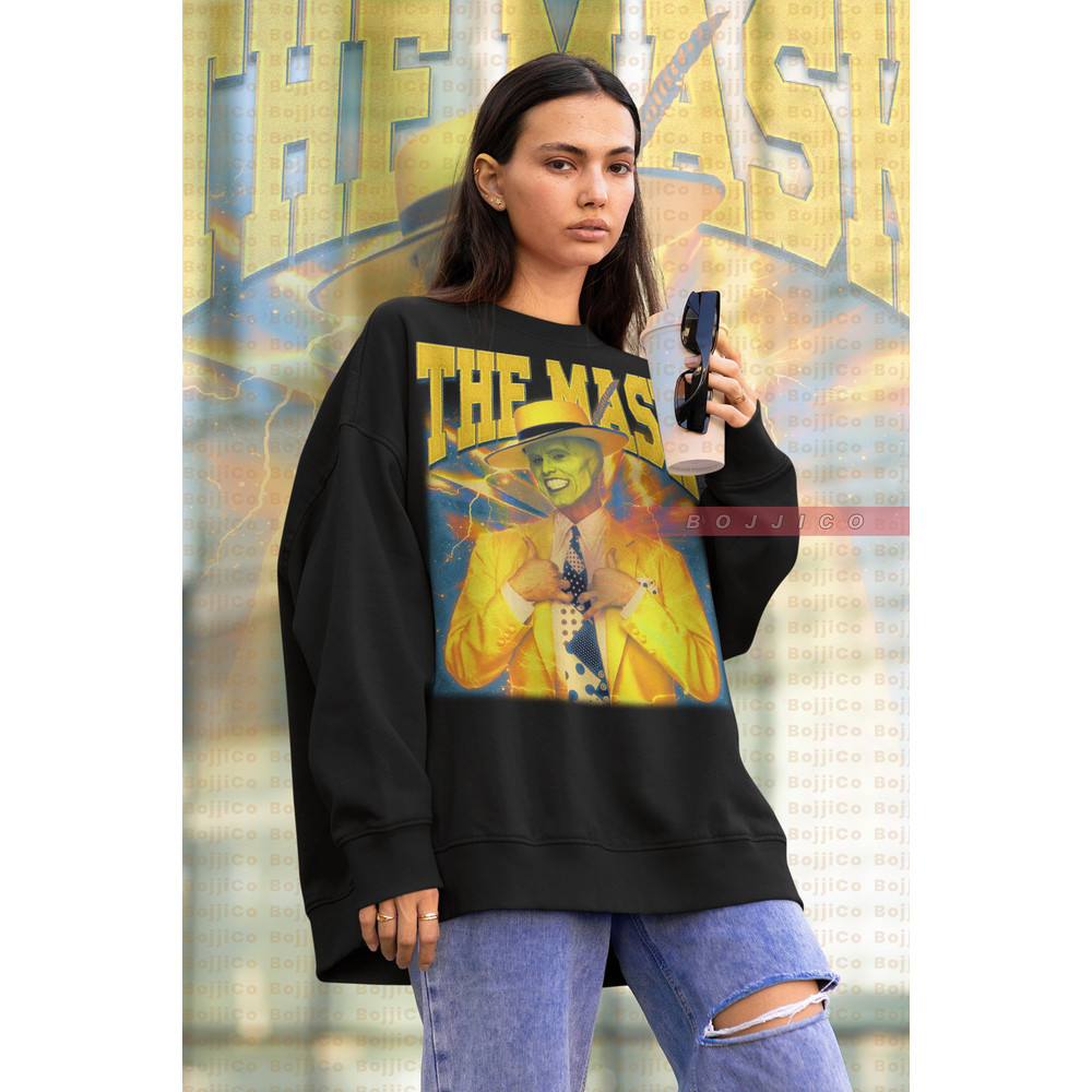 RETRO THE MASK Sweatshirt, Jim Carrey Comedian, Jim Carrey Homage sweater, The Truman Show Tees, Jim Carrey Funny Shirt, Jim Carrey Tribute.jpg
