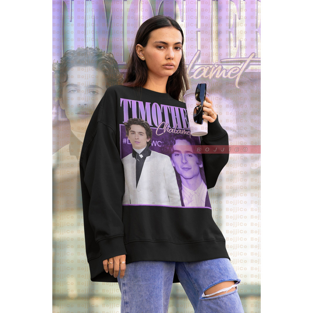 RETRO Timothee Chalamet Vintage Sweathirt The kinngg Homage Sweater, Timothee Chalamet Duune Fan Gift, Timothee Chalamet Retro 90s Sweater-1.jpg